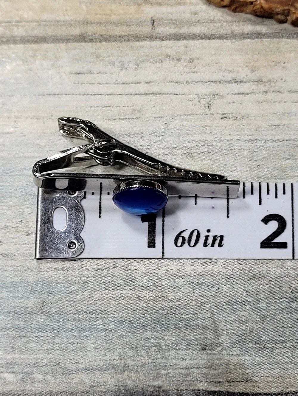 Blue Cufflink and Tie Bar Set - Classic Round Design